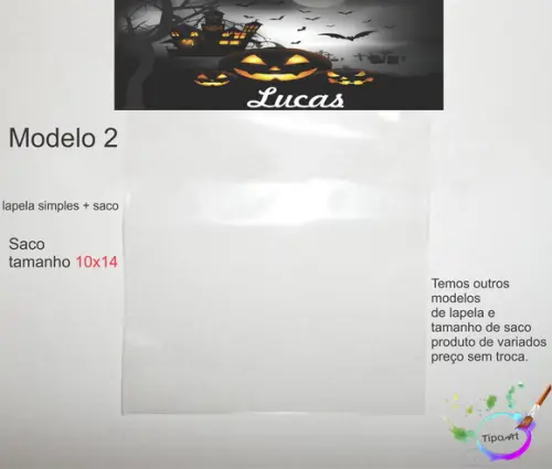 Lapela(simples) e Saco 10x14-halloween#1