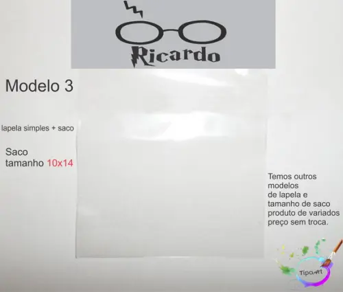 Lapela(simples) e Saco 10x14-harry Potter-modelo 1