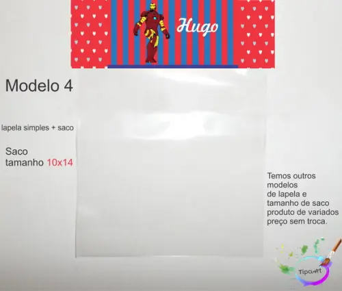 Lapela(simples) e Saco 10x14-homem de Ferro
