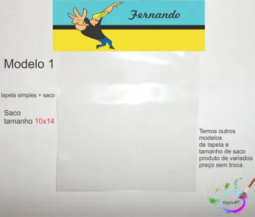 Lapela(simples) e Saco 10x14-johnny Bravo