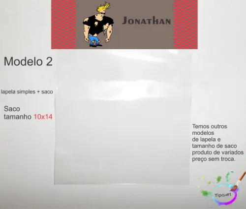 Lapela(simples) e Saco 10x14-johnny Bravo