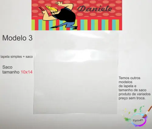 Lapela(simples) e Saco 10x14-johnny Bravo