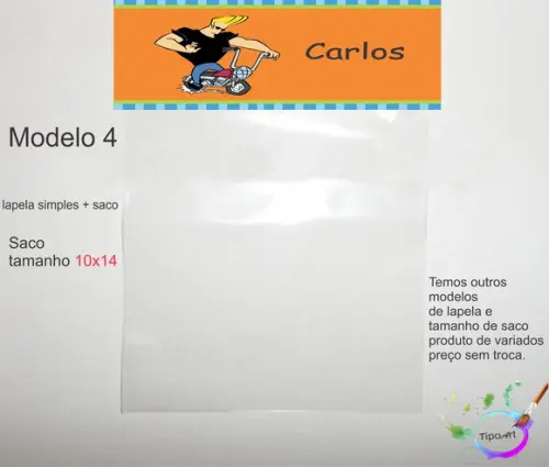 Lapela(simples) e Saco 10x14-johnny Bravo