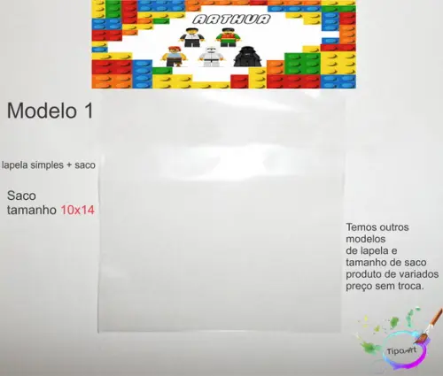 Lapela(simples) e Saco 10x14-lego