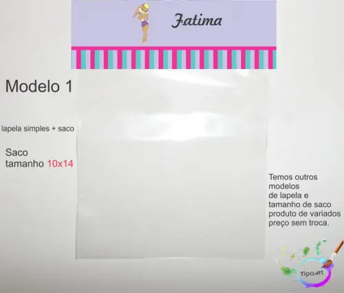 Lapela(simples) e Saco 10x14-lola