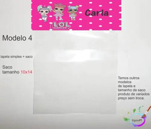 Lapela(simples) e Saco 10x14-lol