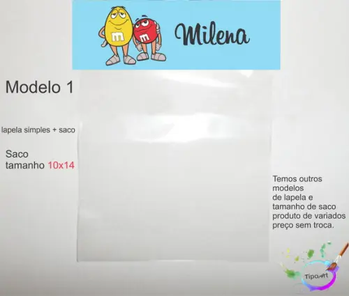 Lapela(simples) e Saco 10x14-m&m