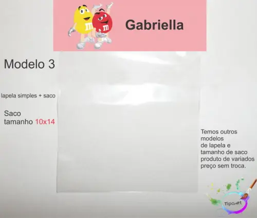 Lapela(simples) e Saco 10x14-m&m