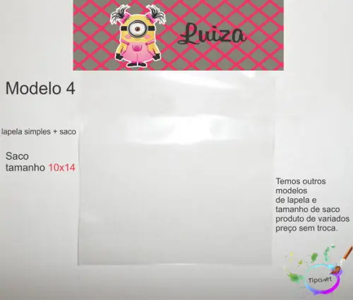 Lapela(simples) e Saco 10x14-minions