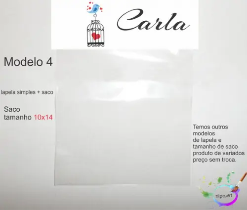 Lapela(simples) e Saco 10x14-passarinho