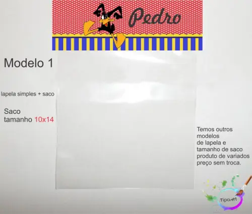 Lapela(simples) e Saco 10x14-patolino
