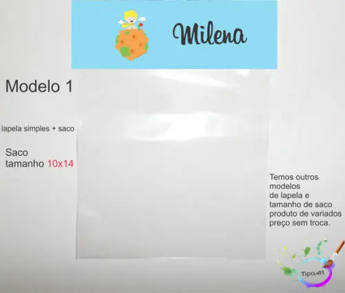 Lapela(simples) e Saco 10x14-pequeno Príncipe