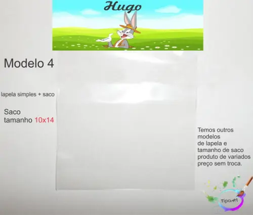 Lapela(simples) e Saco 10x14-pernalonga