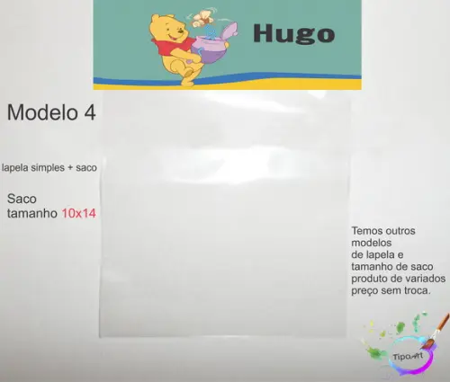 Lapela(simples) e Saco 10x14-pooh