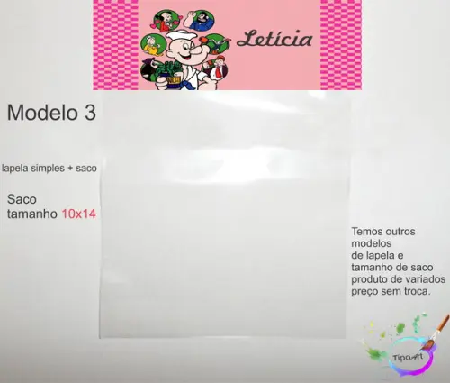 Lapela(simples) e Saco 10x14-popai