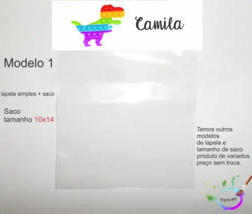Lapela(simples) e Saco 10x14-pop Fidget
