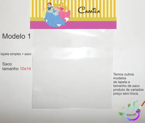 Lapela(simples) e Saco 10x14-princesas