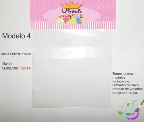 Lapela(simples) e Saco 10x14-princesas