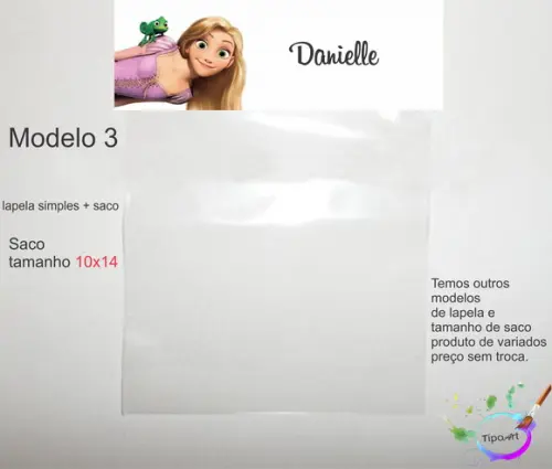 Lapela(simples) e Saco 10x14-rapunzel