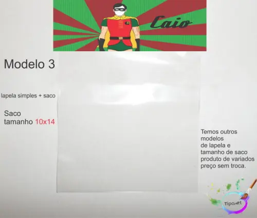 Lapela(simples) e Saco 10x14-robin