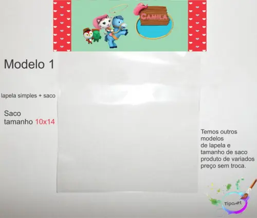 Lapela(simples) e Saco 10x14-sheriff Calie do Oeste