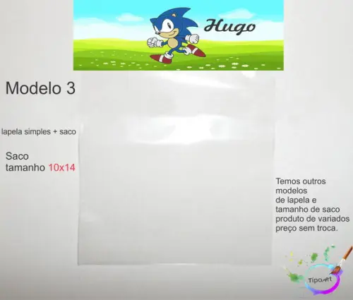 Lapela(simples) e Saco 10x14-sonic