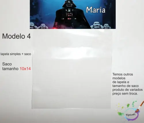 Lapela(simples) e Saco 10x14-starwars