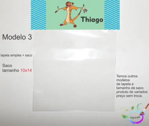 Lapela(simples) e Saco 10x14-timão