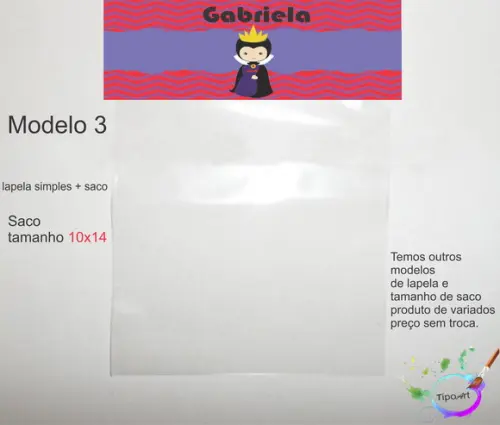 Lapela(simples) e Saco 10x14-vilões