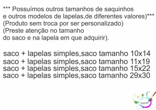Lapela(simples) e Saco 11x19-ariel