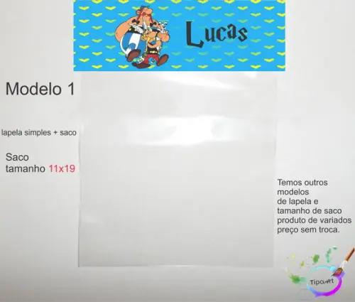 Lapela(simples) e Saco 11x19-asterix
