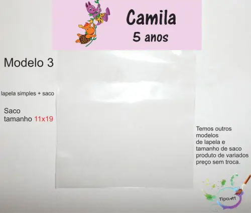Lapela(simples) e Saco 11x19-backyardigans