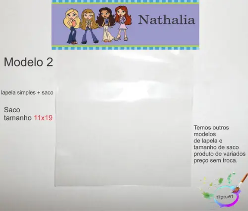 Lapela(simples) e Saco 11x19-bratz