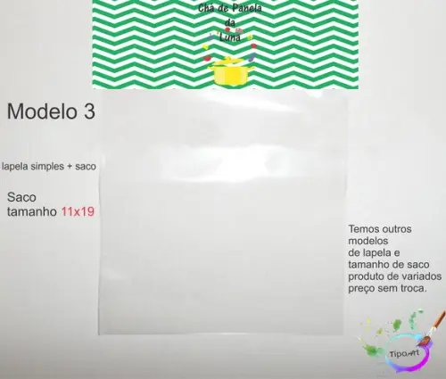 Lapela(simples) e Saco 11x19-chá de Cozinha/panela