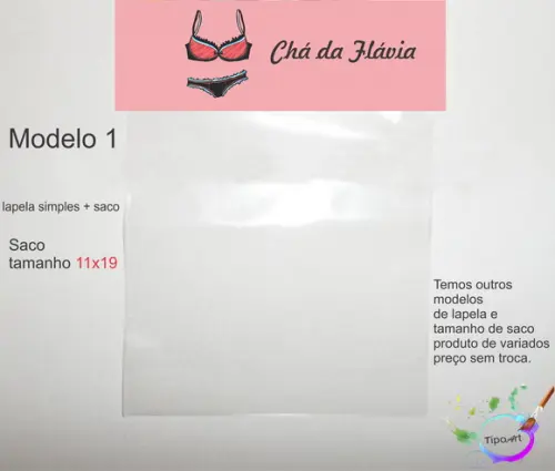 Lapela(simples) e Saco 11x19-chá de Lingerie#1