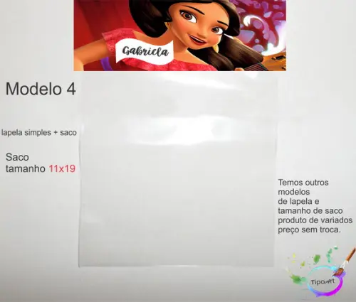 Lapela(simples) e Saco 11x19-elena de Avalor