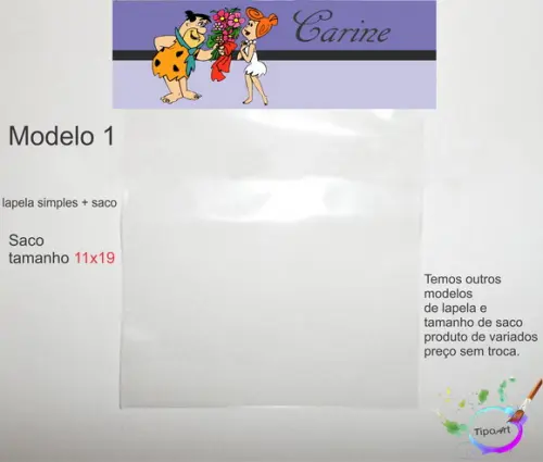 Lapela(simples) e Saco 11x19-fred Flintstone