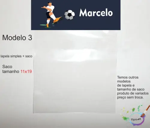 Lapela(simples) e Saco 11x19-futebol