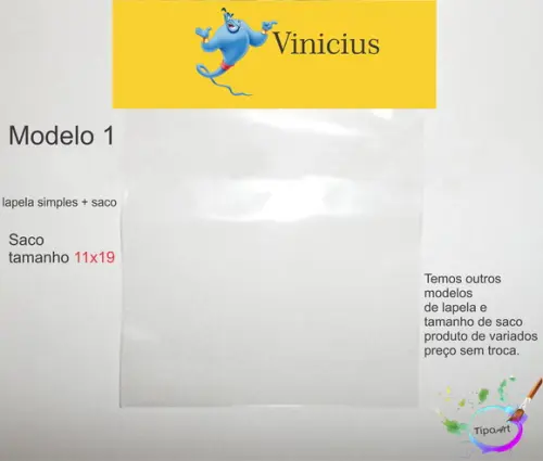 Lapela(simples) e Saco 11x19-genio