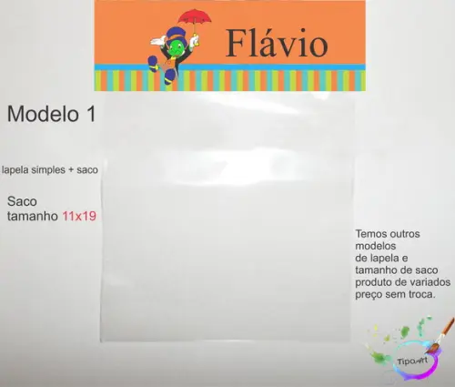 Lapela(simples) e Saco 11x19-grilo Falante