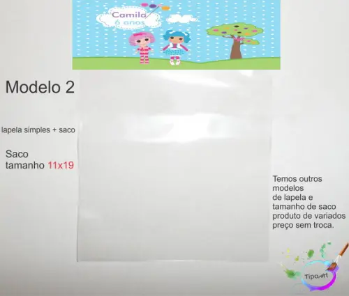 Lapela(simples) e Saco 11x19-lalaloopsy
