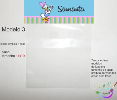 Lapela(simples) e Saco 11x19-margarida