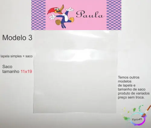 Lapela(simples) e Saco 11x19-pica Pau
