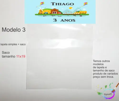 Lapela(simples) e Saco 11x19-pipa e Catavento