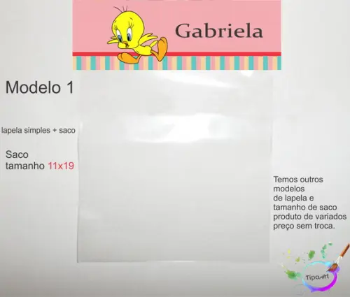 Lapela(simples) e Saco 11x19-piu Piu