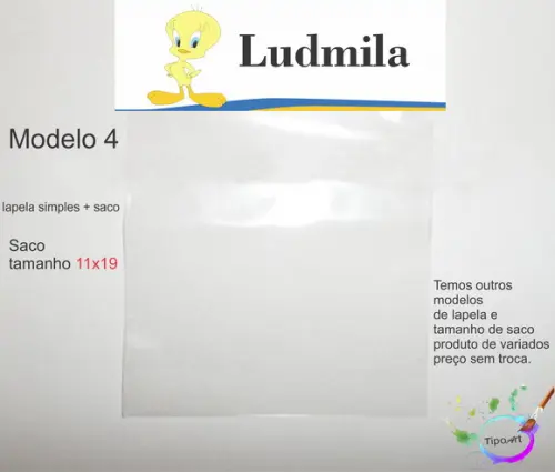 Lapela(simples) e Saco 11x19-piu Piu