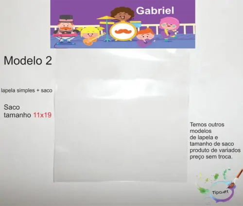 Lapela(simples) e Saco 11x19-radio Bita