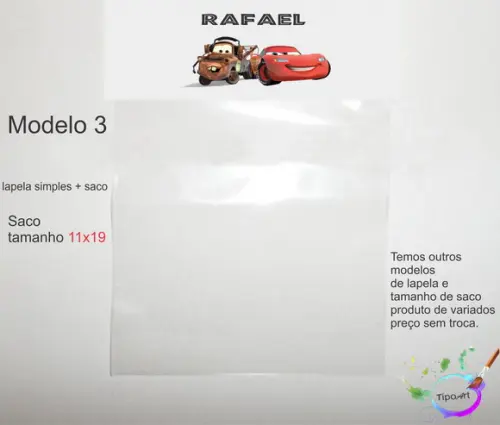 Lapela(simples) e Saco 11x19-relâmpago
