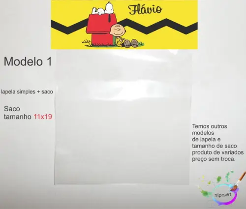 Lapela(simples) e Saco 11x19-snoopy