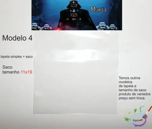 Lapela(simples) e Saco 11x19-starwars